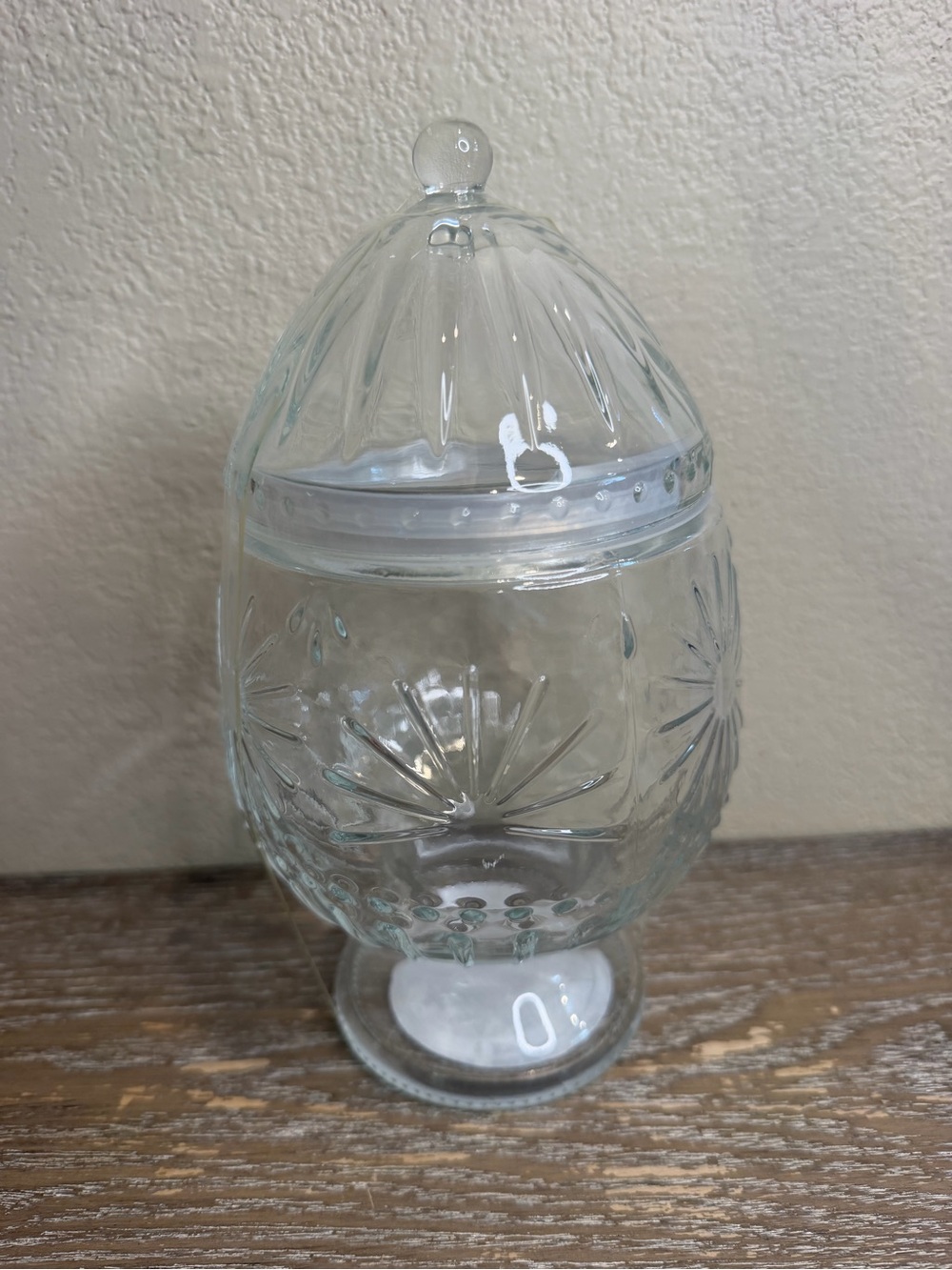 TARGET BULLSEYE PLAYGROUND CLEAR GLASS EGG JAR 1CT